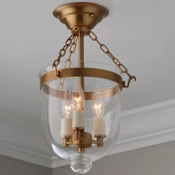 Smokebell Lantern Semi-Flush Ceiling Light - Small