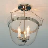 Smokebell Lantern Semi-Flush Ceiling Light - Large - Clear