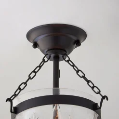 Smokebell Lantern Semi-Flush Ceiling Light - Small