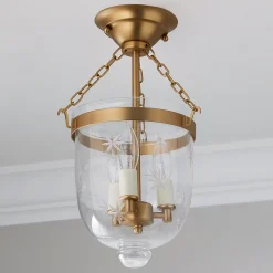 Smokebell Lantern Semi-Flush Ceiling Light - Small