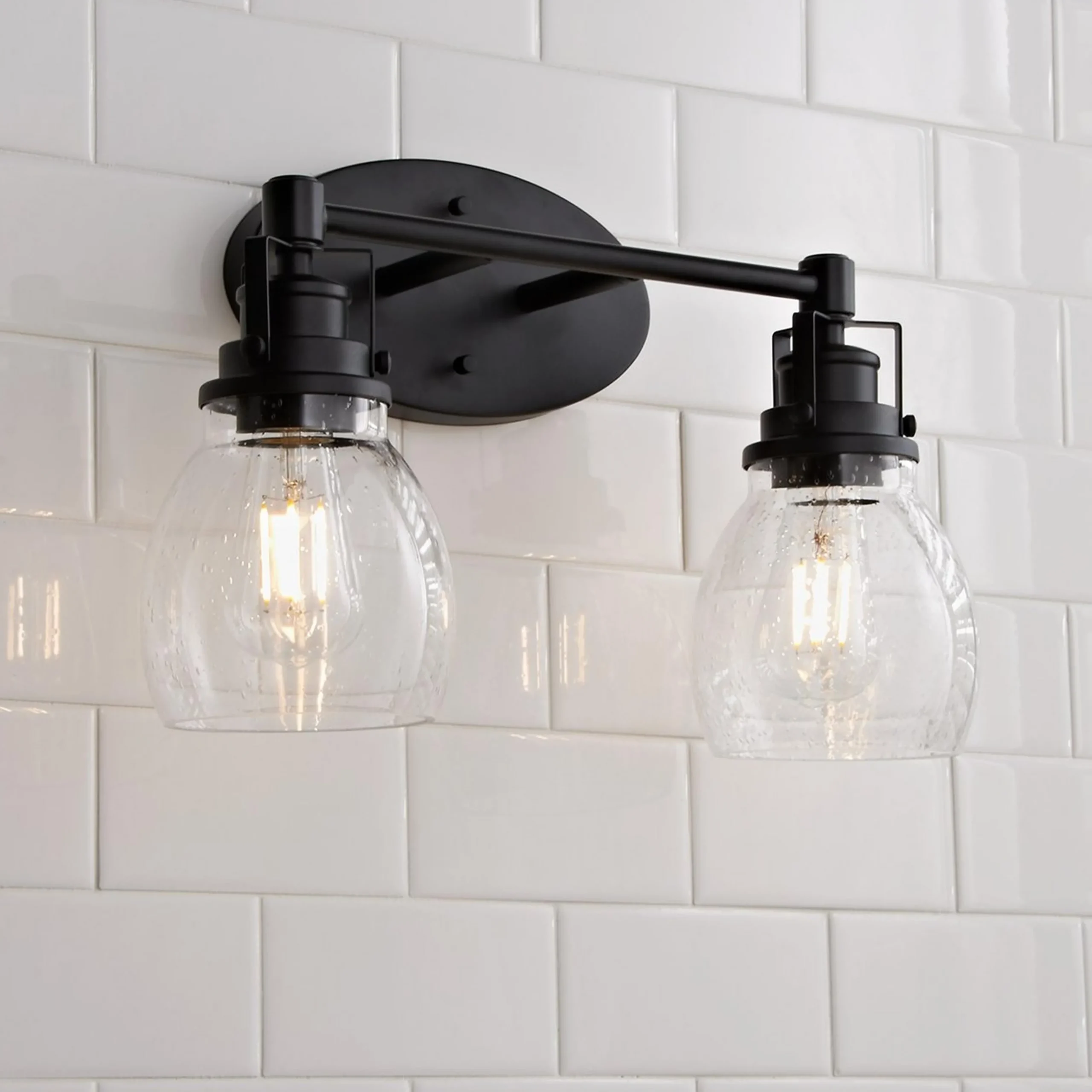 Soft Seeded Vanity Light - 2 Light