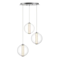 Spectrogram LED Chandelier - 3 Light - Clear