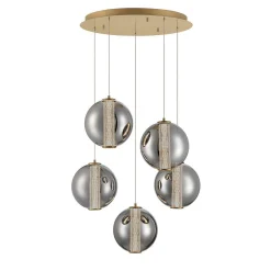 Spectrogram LED Chandelier - 5 Light - Smoke