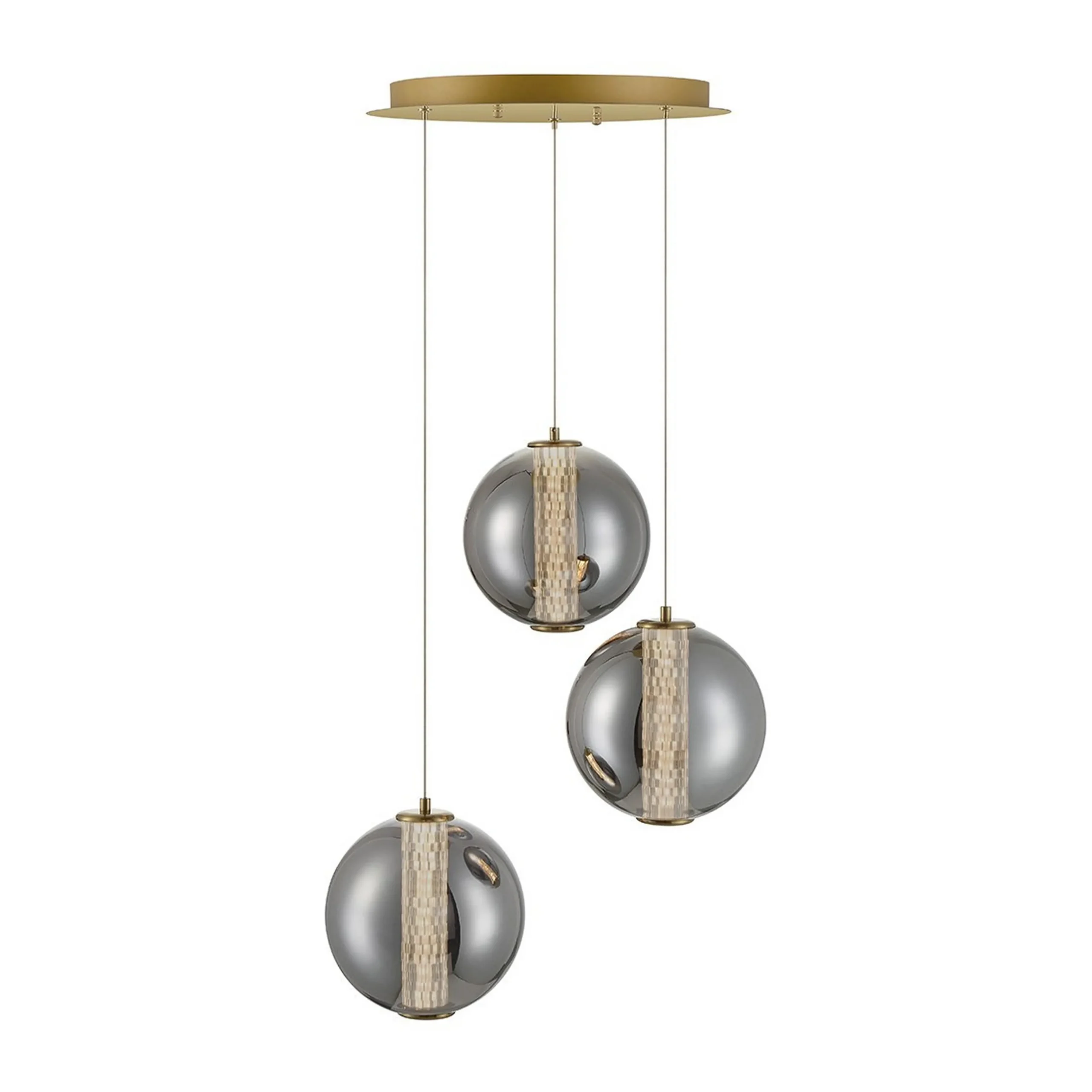 Spectrogram LED Chandelier - 3 Light - Smoke