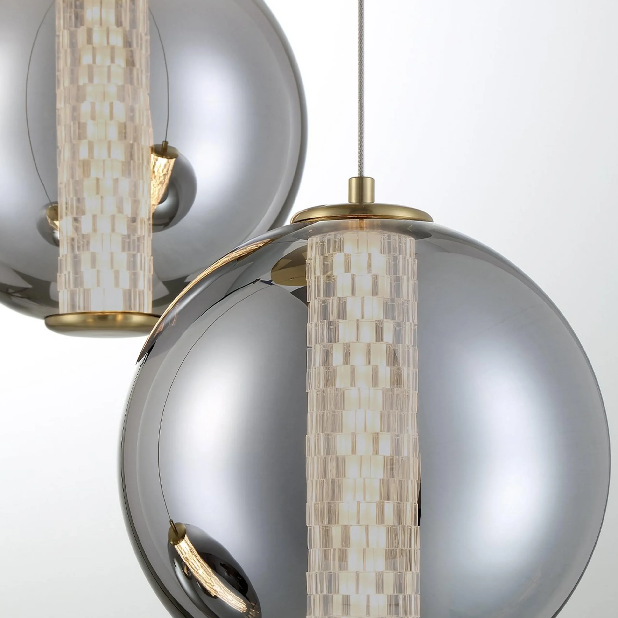 Spectrogram LED Chandelier - 3 Light - Smoke