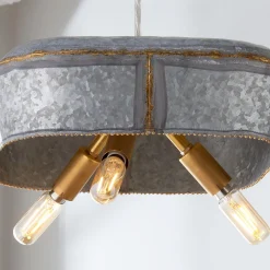 Square Galvanized Dish Pendant