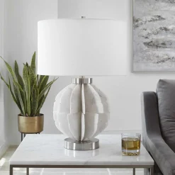 Stacked Marble Blade Table Lamp