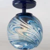 Stormy Skies Glass Globe Semi-Flush Ceiling Light