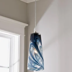 Stormy Skies Tapered Art Glass Pendant
