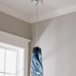Stormy Skies Tapered Art Glass Pendant