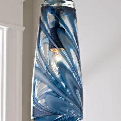 Stormy Skies Tapered Art Glass Pendant