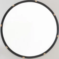 Striped Rattan Mirror