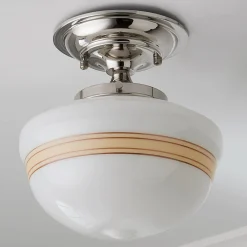 Striped Schoolhouse Semi-Flush Ceiling Light