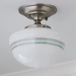 Striped Schoolhouse Semi-Flush Ceiling Light