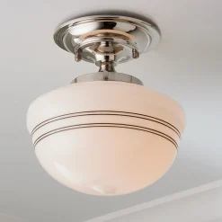 Striped Schoolhouse Semi-Flush Ceiling Light