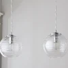 Swirling Glass Globe Pendant