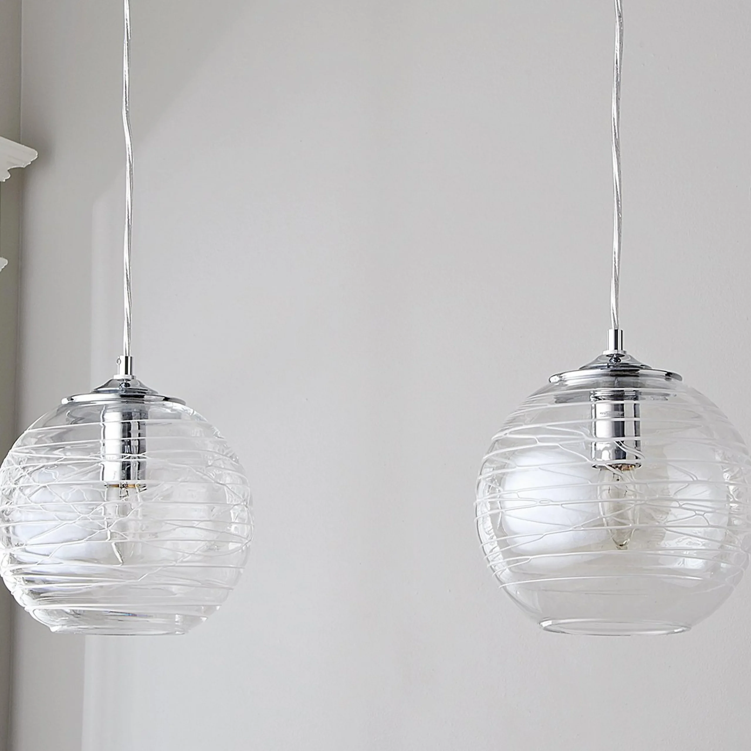 Swirling Glass Globe Pendant
