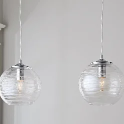 Swirling Glass Globe Pendant