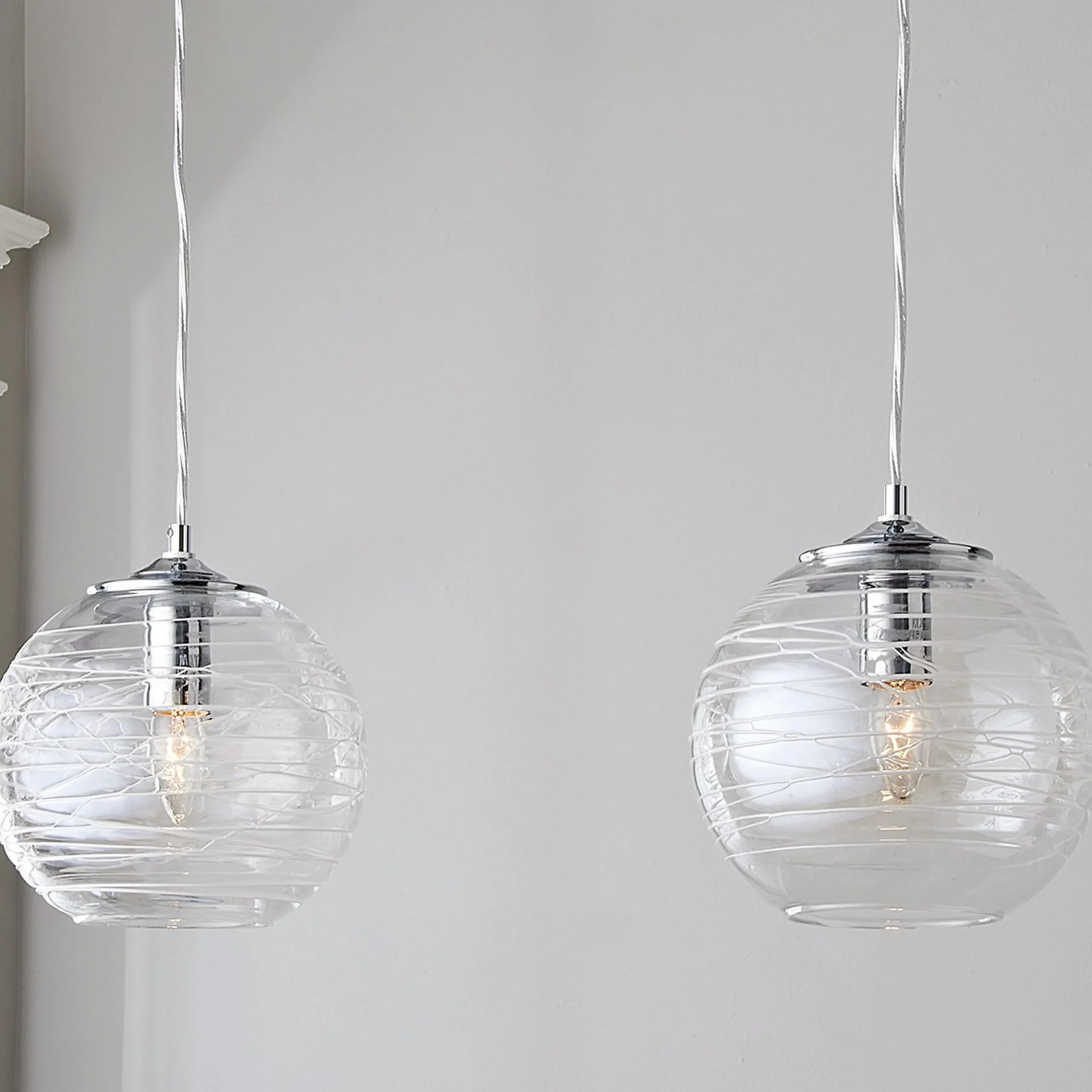 Swirling Glass Globe Pendant
