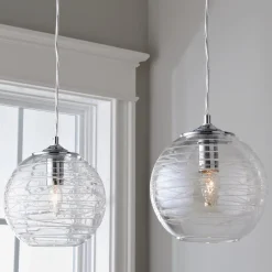 Swirling Glass Globe Pendant