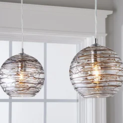 Swirling Glass Globe Pendant