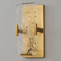 Textured Water Glass Pane Sconce