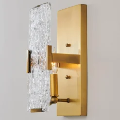 Textured Water Glass Pane Sconce