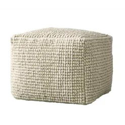 Textured Wool Pouf