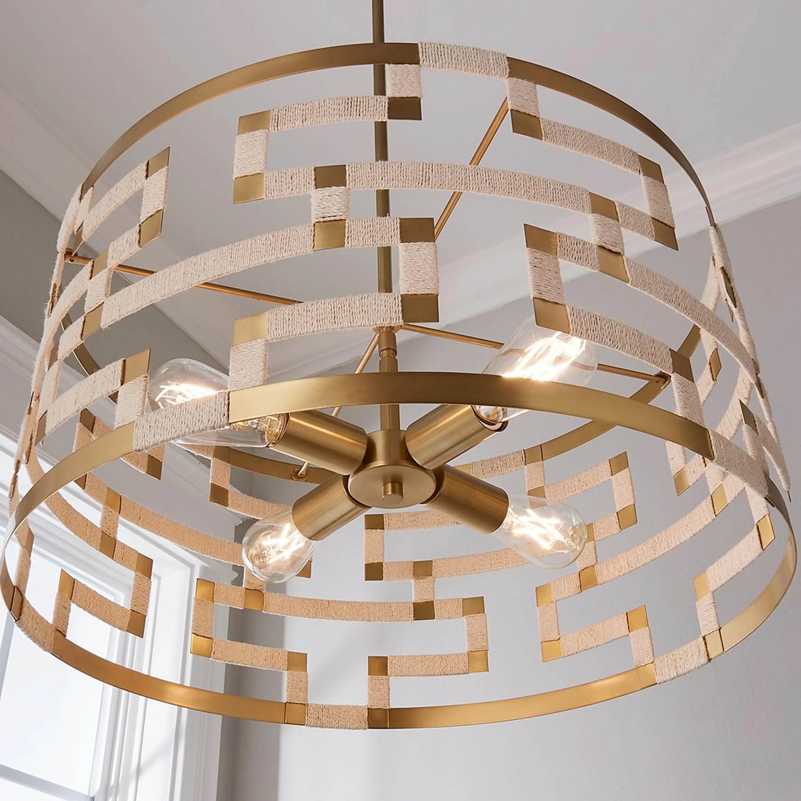 Threaded Grid Chandelier