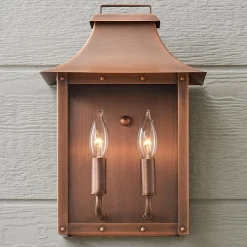 Traditional Studded Framed Box Outdoor Sconce - Large