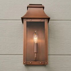 Traditional Studded Framed Box Outdoor Sconce - Small