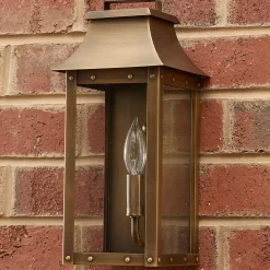 Traditional Studded Framed Box Outdoor Sconce - Small