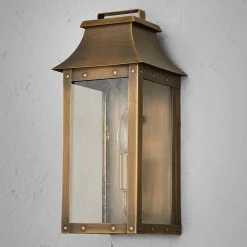 Traditional Studded Framed Box Outdoor Sconce - Small
