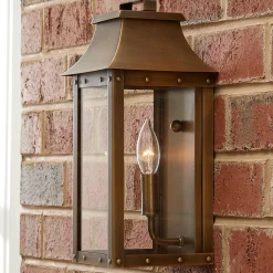 Traditional Studded Framed Box Outdoor Sconce - Small