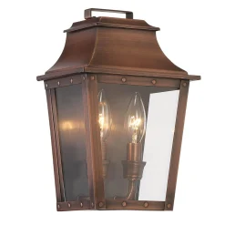 Traditional Studded Tapered Outdoor Sconce - Small