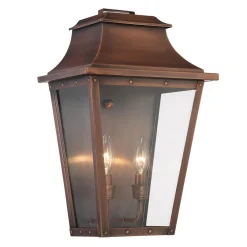 Traditional Studded Tapered Outdoor Sconce - Large