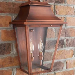 Traditional Studded Tapered Outdoor Sconce - Large