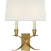 Transitional 'X' Wall Sconce with Shade - 2 Light