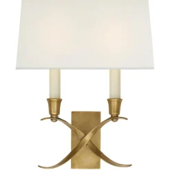 Transitional 'X' Wall Sconce with Shade - 2 Light