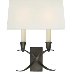 Transitional 'X' Wall Sconce with Shade - 2 Light