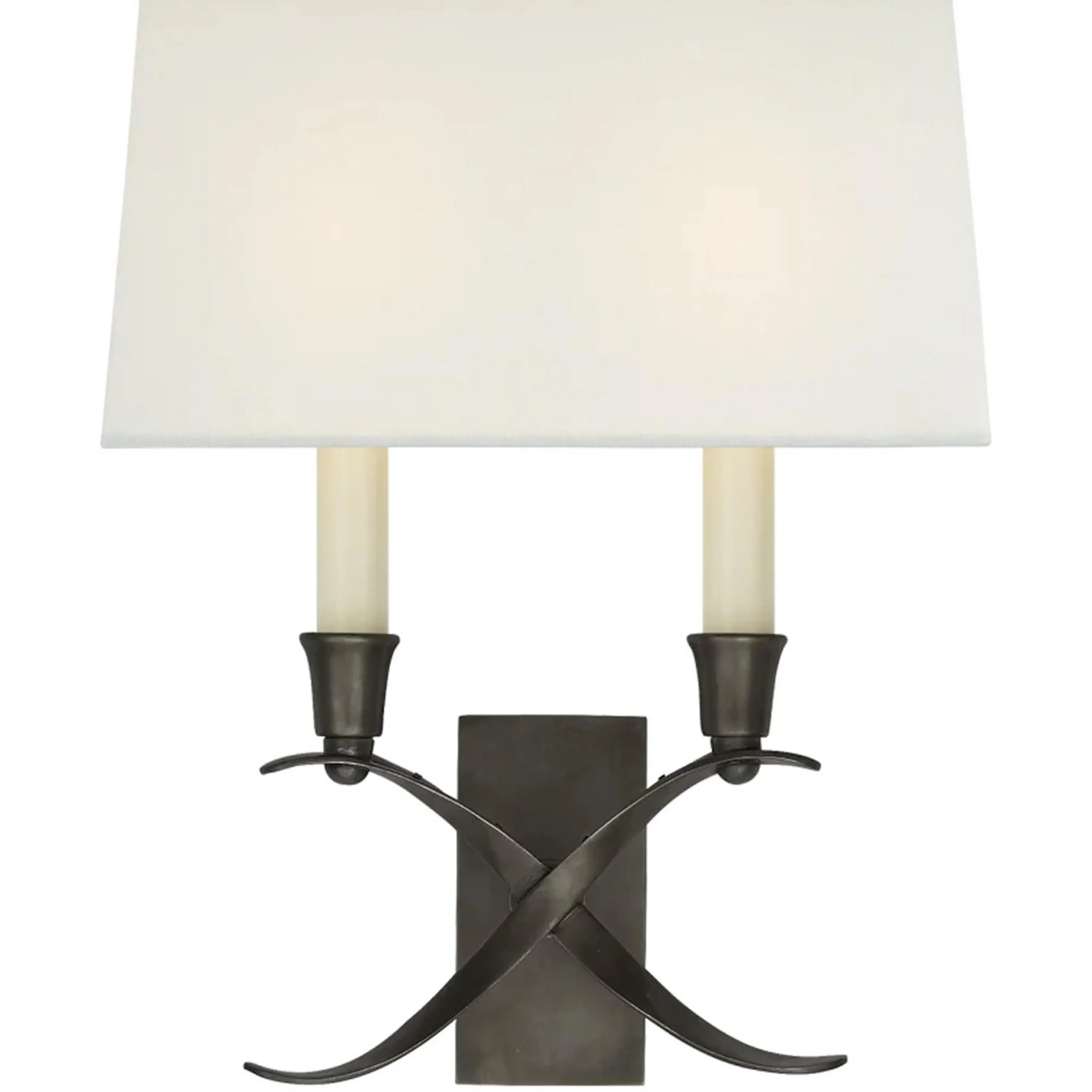 Transitional 'X' Wall Sconce with Shade - 2 Light