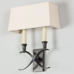 Transitional 'X' Wall Sconce with Shade - 2 Light
