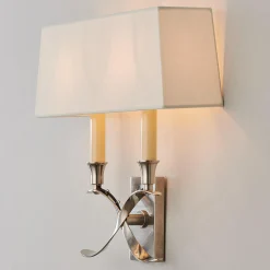 Transitional 'X' Wall Sconce with Shade - 2 Light