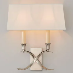 Transitional 'X' Wall Sconce with Shade - 2 Light