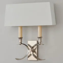 Transitional 'X' Wall Sconce with Shade - 2 Light