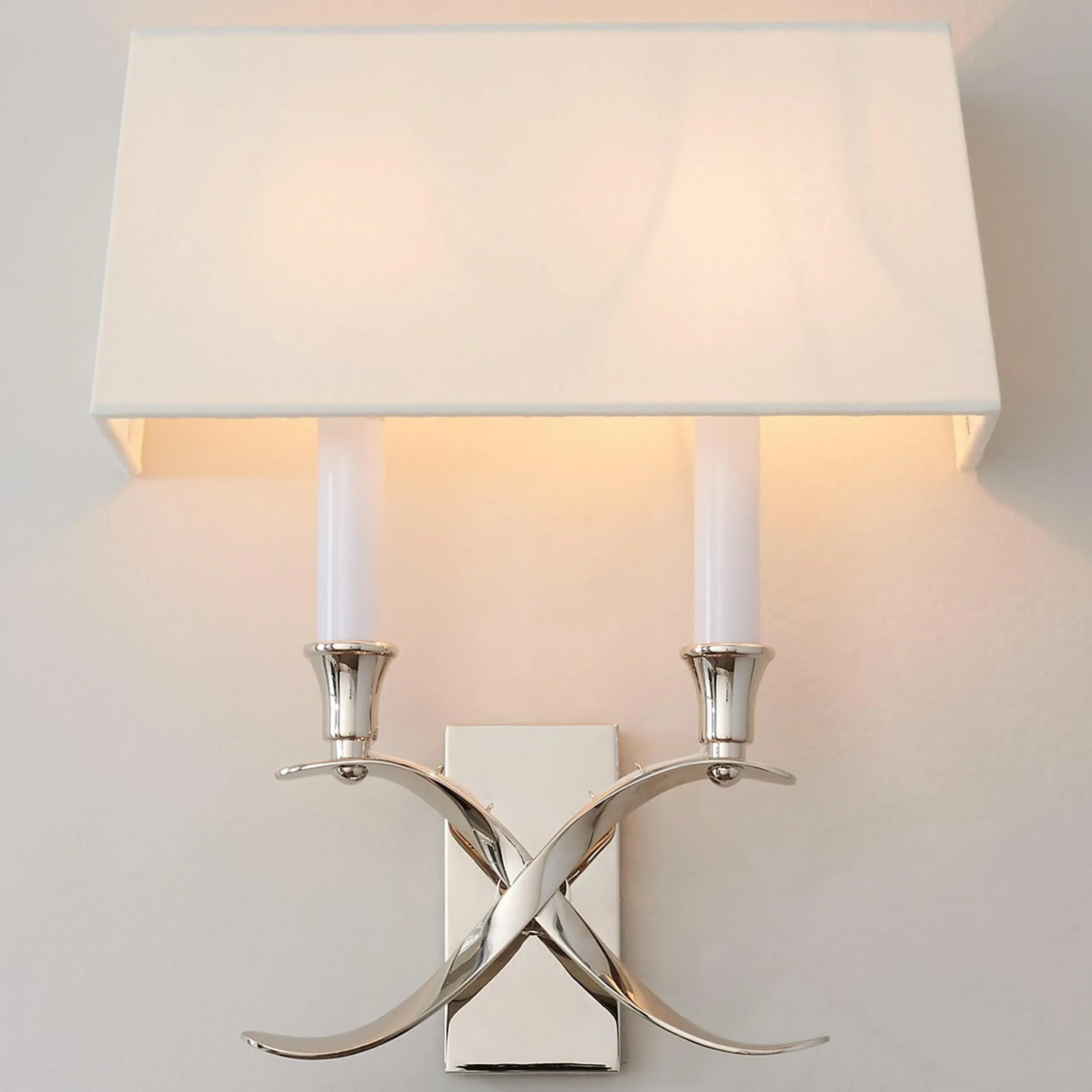 Transitional 'X' Wall Sconce with Shade - 2 Light