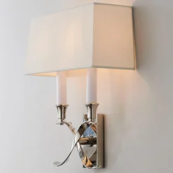 Transitional 'X' Wall Sconce with Shade - 2 Light
