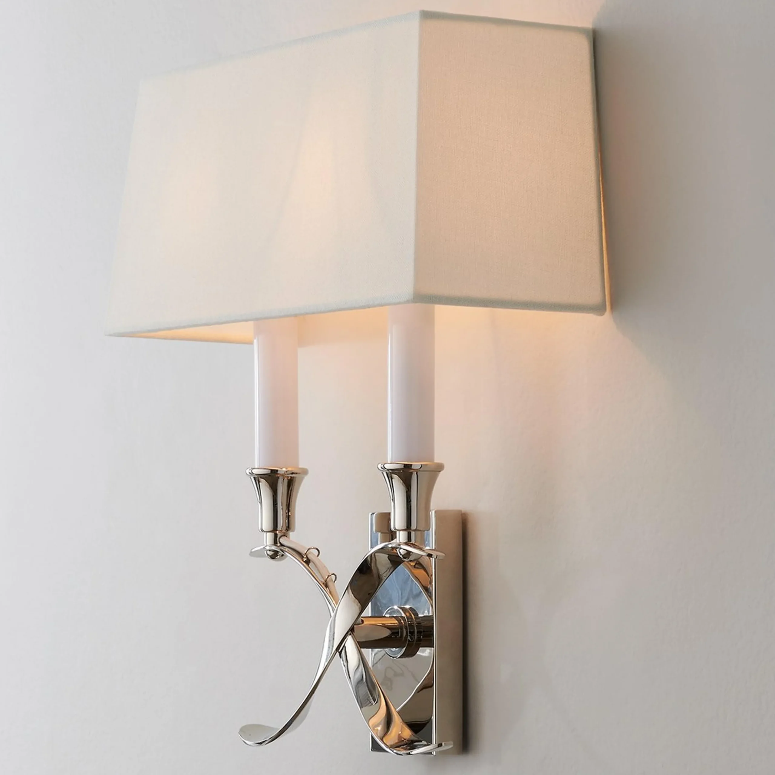 Transitional 'X' Wall Sconce with Shade - 2 Light