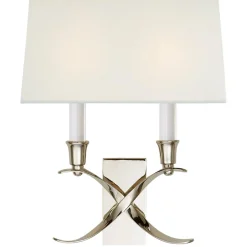 Transitional 'X' Wall Sconce with Shade - 2 Light