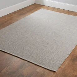 Tri-Toned Neutral Woven Cotton Rug